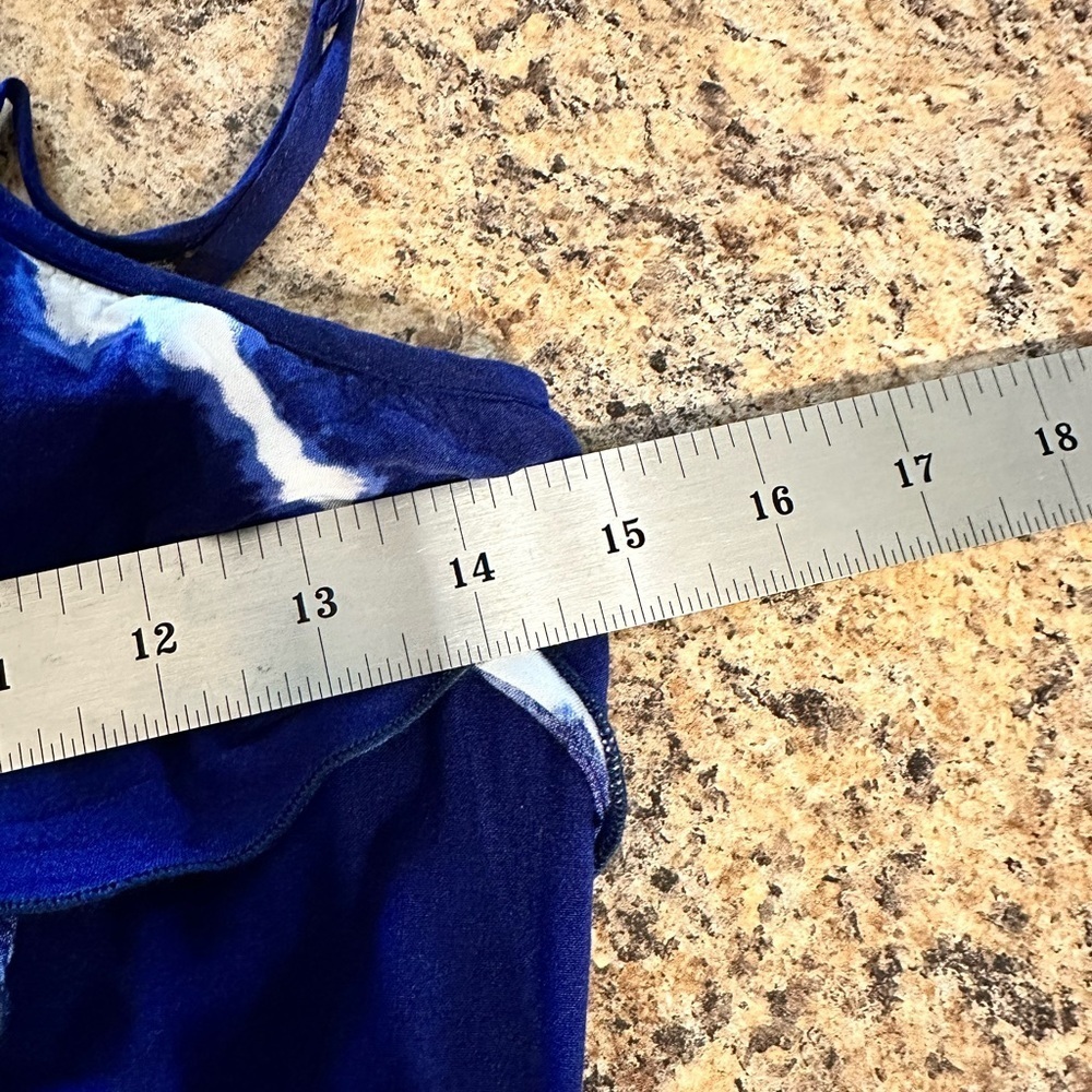 NWOT A Byer Blue Tie-Dye Maxi Dress Ruffled Top Size Medium - Picture 9 of 14